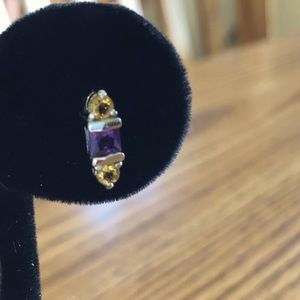 COPY - Women’s yellow stone and purple tanzanite earrings